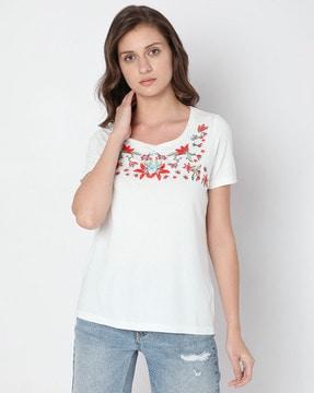 embroidered crew-neck t-shirt