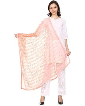 embroidered dupatta with lace border