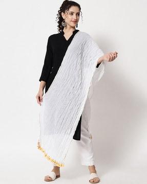 embroidered dupatta with mirror accent