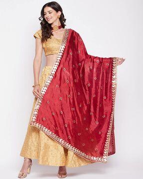 embroidered dupatta with paisley border