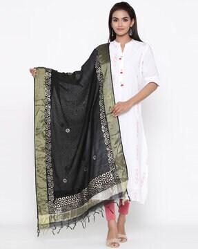 embroidered dupatta with tassels