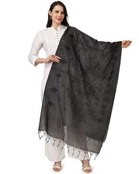 embroidered dupatta with tassels