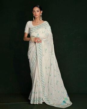 embroidered embellished saree