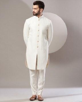 embroidered fitted long kurta