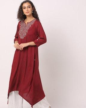 embroidered flared kurta