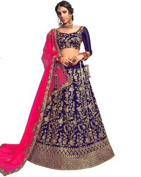 embroidered flared lehenga choli set