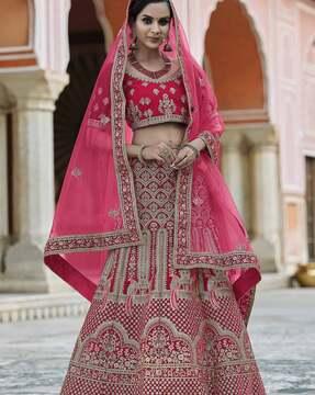 embroidered flared lehenga choli set