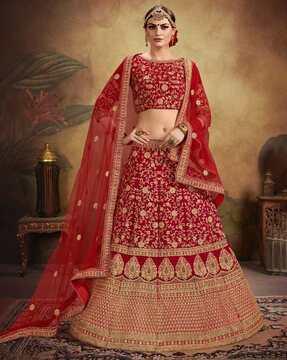 embroidered flared lehenga choli set