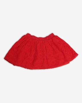 embroidered flared skirt with elasticated waist