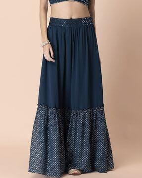 embroidered flared skirt