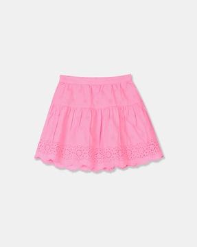 embroidered flared skirt