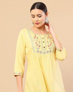 embroidered flared tunic