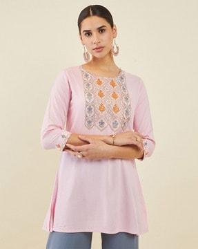 embroidered flared tunic