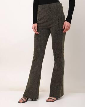 embroidered flat-front trousers