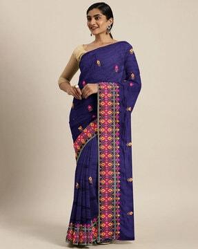 embroidered georgette saree