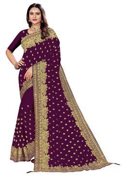 embroidered georgette saree