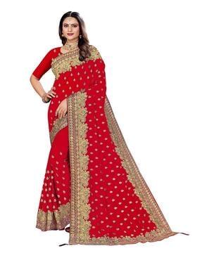 embroidered georgette saree