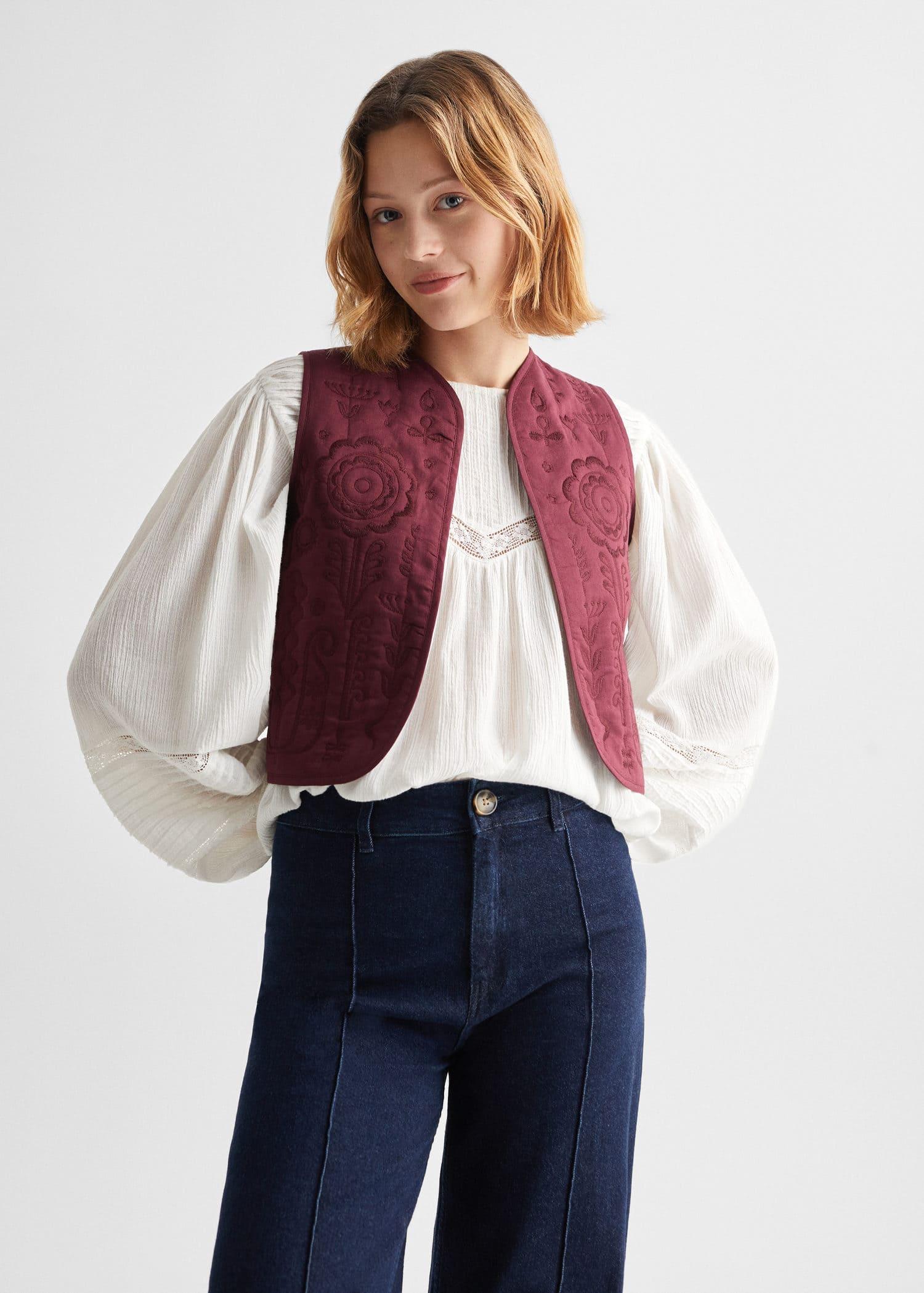 embroidered gilet