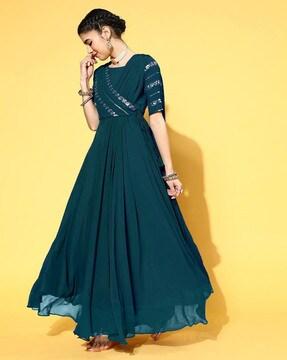 embroidered gown dress