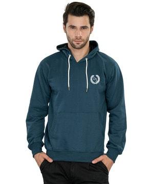 embroidered hoodie with drawstring