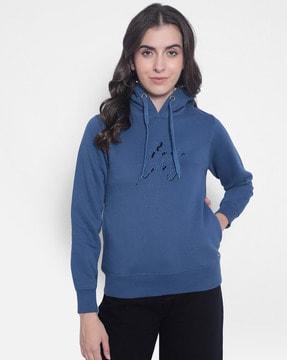 embroidered hoodie with insert pockets