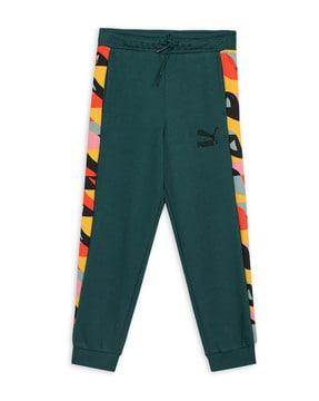 embroidered joggers with drawstring waist