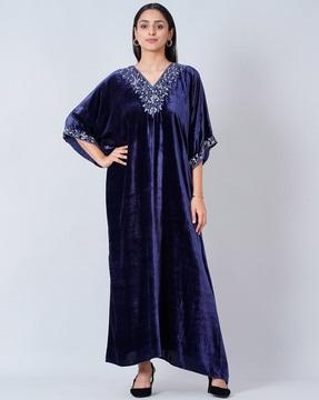 embroidered kaftan dress