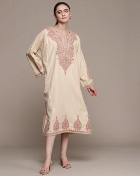 embroidered kaftan with inner