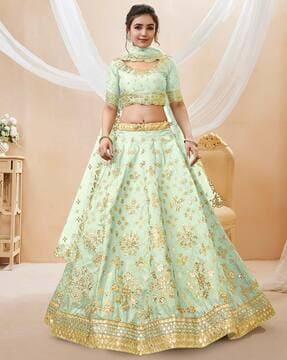 embroidered kalidar lehenga choli set