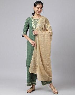 embroidered kurta suit set