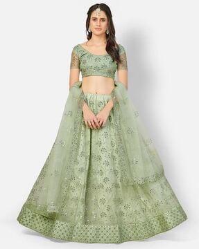 embroidered lehenga choli set with dupatta