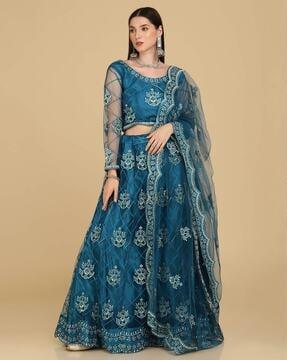 embroidered lehenga choli set with dupatta