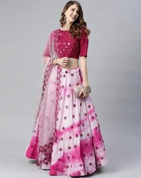 embroidered lehenga choli set with dupatta