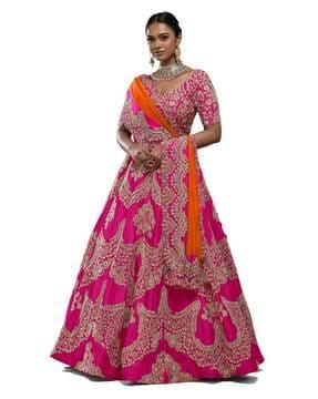 embroidered lehenga choli set with dupatta