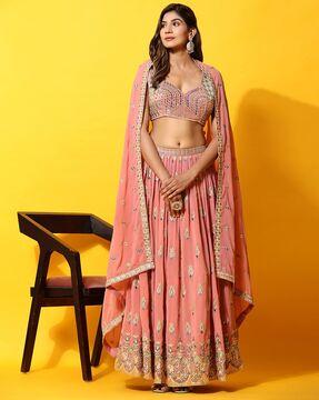 embroidered lehenga choli set with dupatta