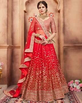 embroidered lehenga choli set with dupatta