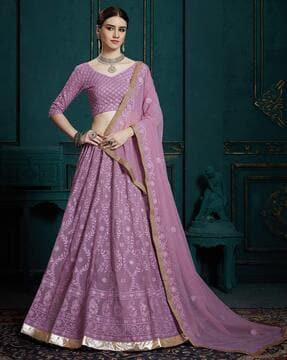 embroidered lehenga choli set with dupatta