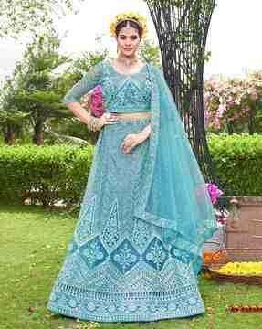 embroidered lehenga choli set with dupatta