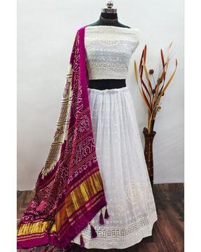 embroidered lehenga choli set with dupatta