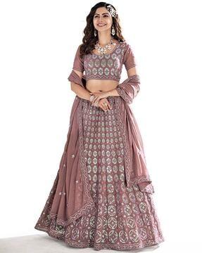 embroidered lehenga choli set with dupatta