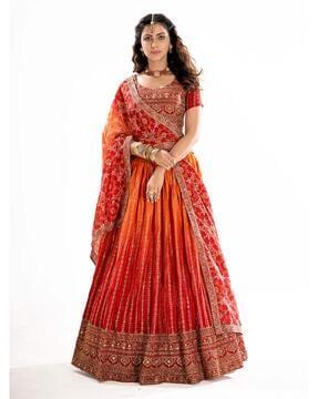 embroidered lehenga choli set with dupatta