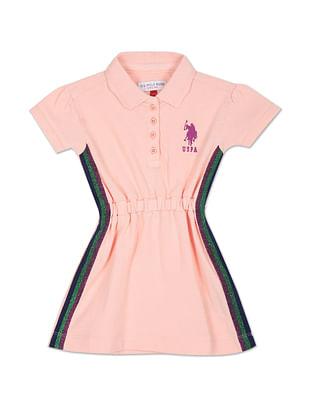 embroidered logo cotton polo dress