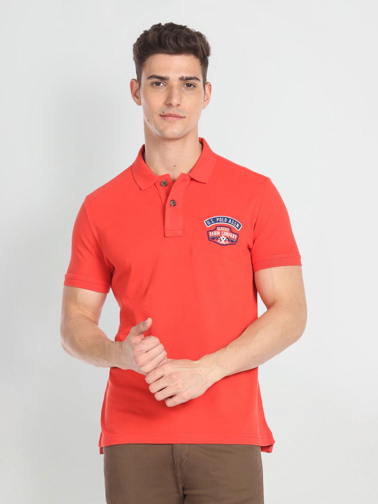 embroidered logo cotton polo shirt