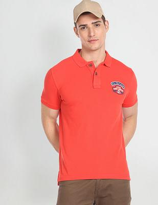 embroidered logo cotton polo shirt