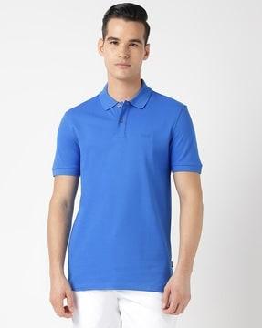 embroidered logo cotton regular fit polo t-shirt