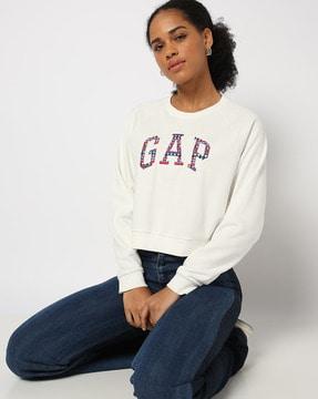 embroidered logo full-sleeve sweatshirt