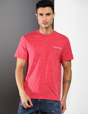 embroidered logo heathered t-shirt