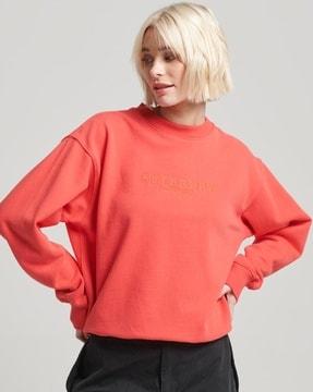 embroidered logo loose fit crew-neck sweatshirt