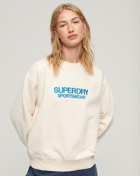 embroidered logo loose fit crew-neck sweatshirt