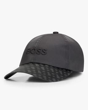 embroidered logo monogram visor satin cap